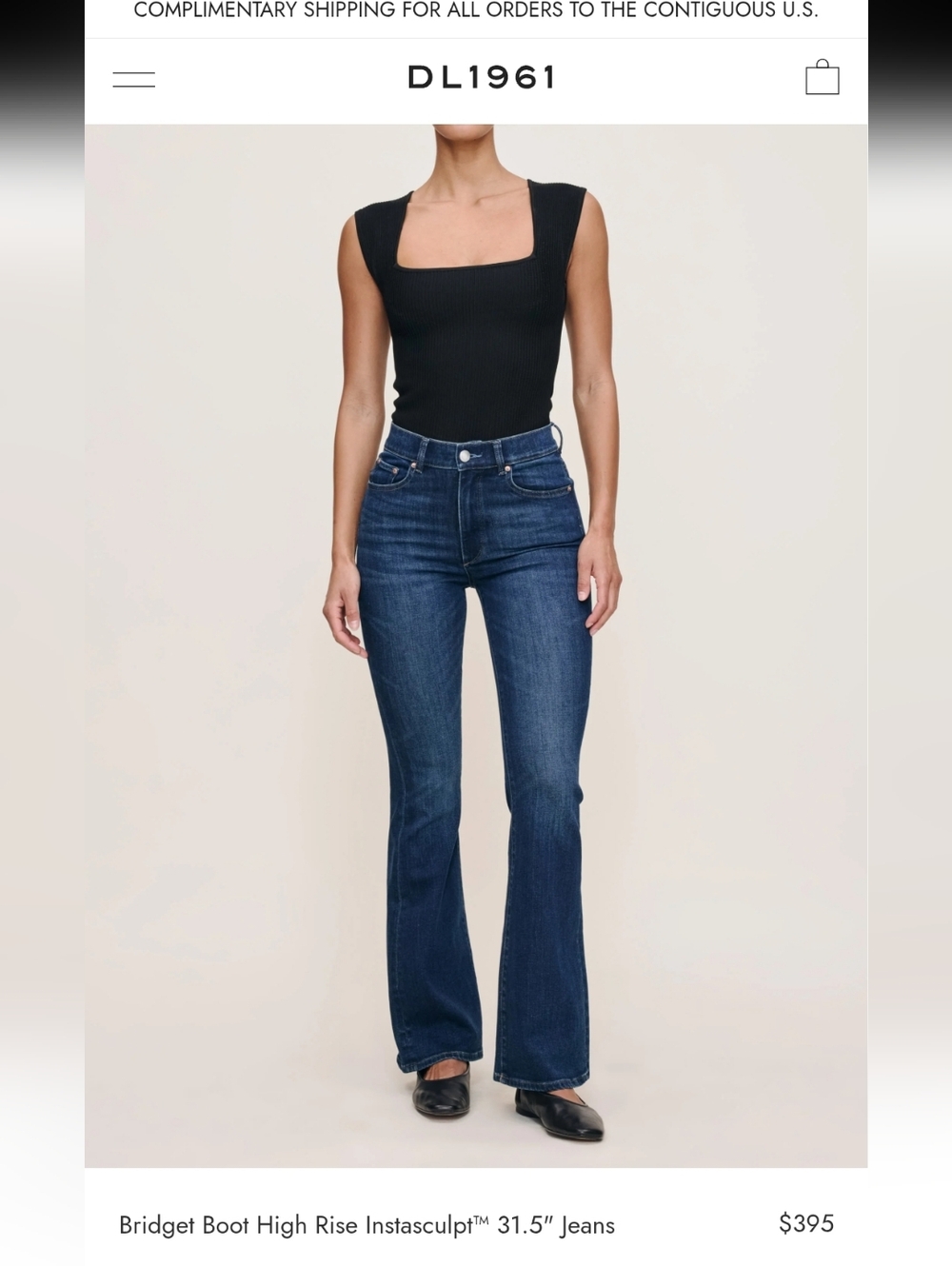 DL1961 Bridget Boot High Rise Jeans - Dark Blue Wash